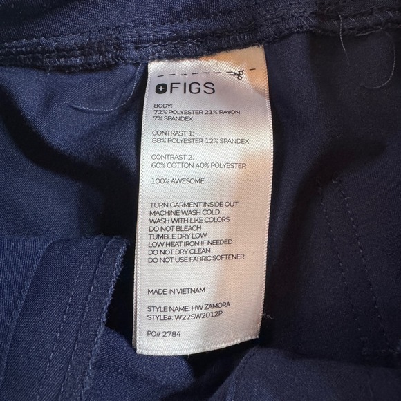 FIGS Technical Collection Zamora Jogger Scrub Pants Navy Blue Women's Size XS - Picture 4 of 9